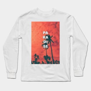 Paradise Palm Trees Under Sunset - Aesthetic Long Sleeve T-Shirt